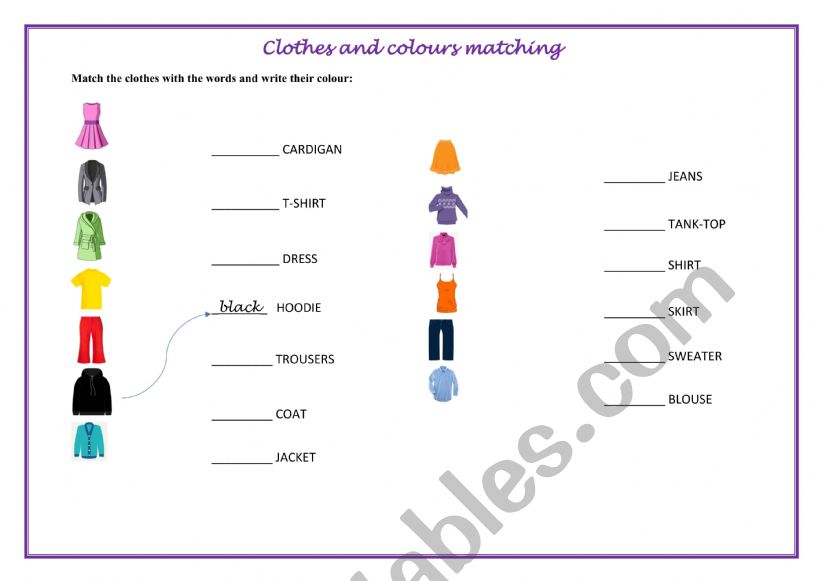 Clothes and Colours Series for beginners - Matching