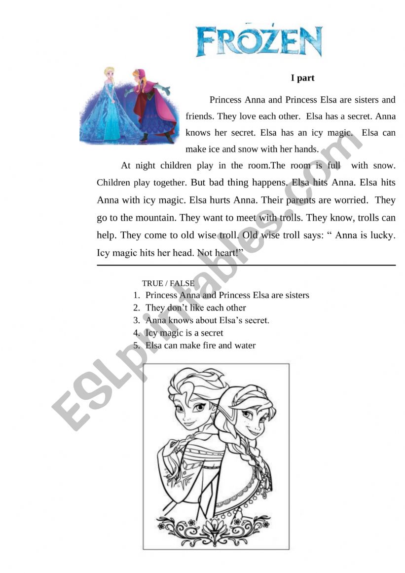 Frozen worksheet