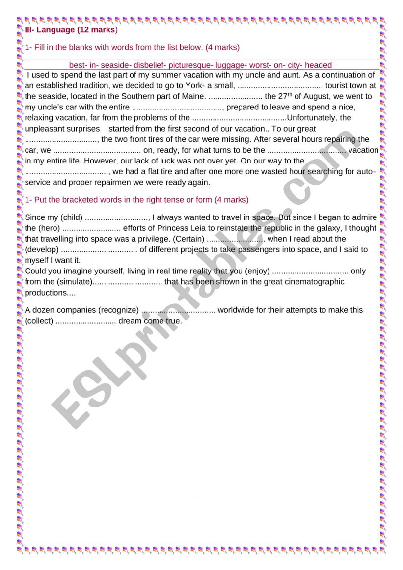 4th form docs worksheet