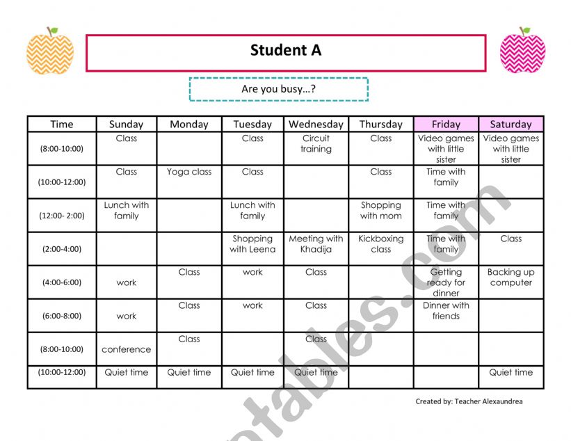 Schedules  information gap activity