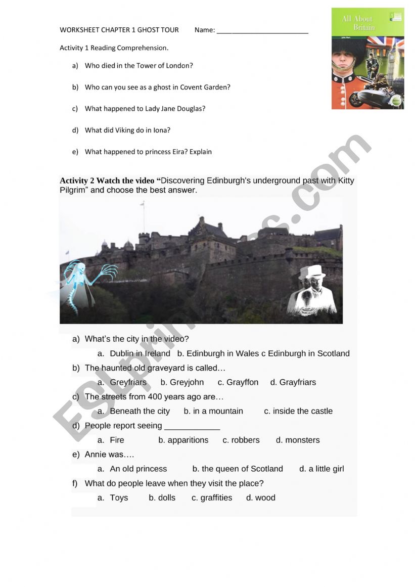 Chapter 1 all about Britain worksheet