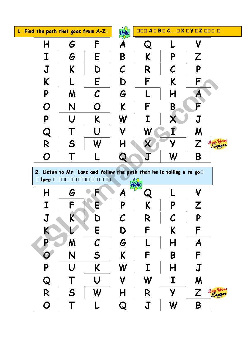 ABC Maze worksheet