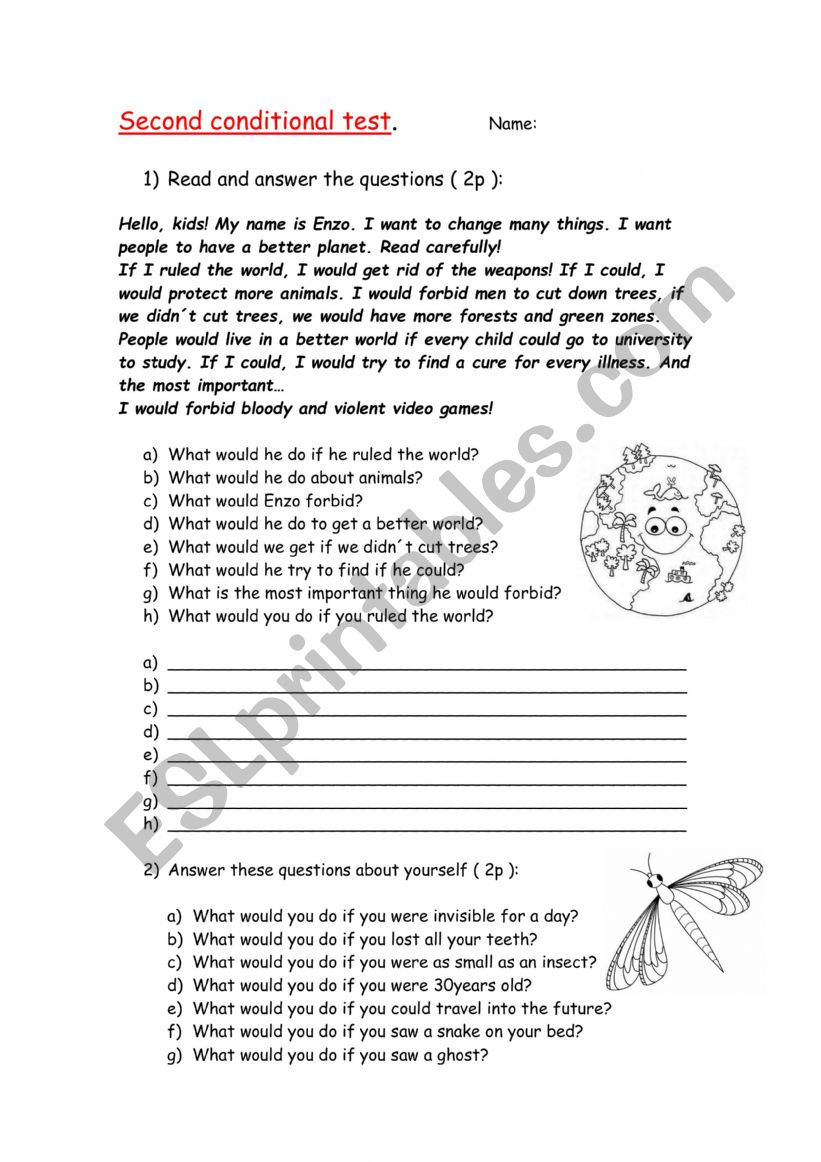 SECOND CONDITIONAL TEST worksheet