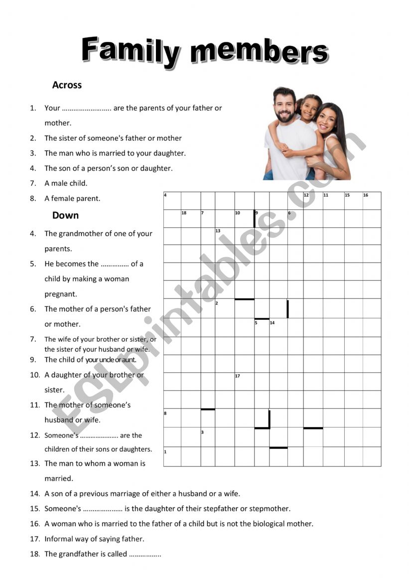 My family 1 worksheet