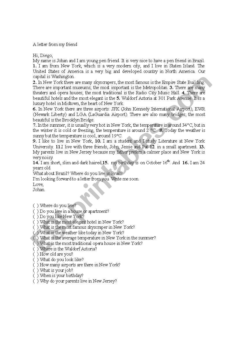 basic information worksheet