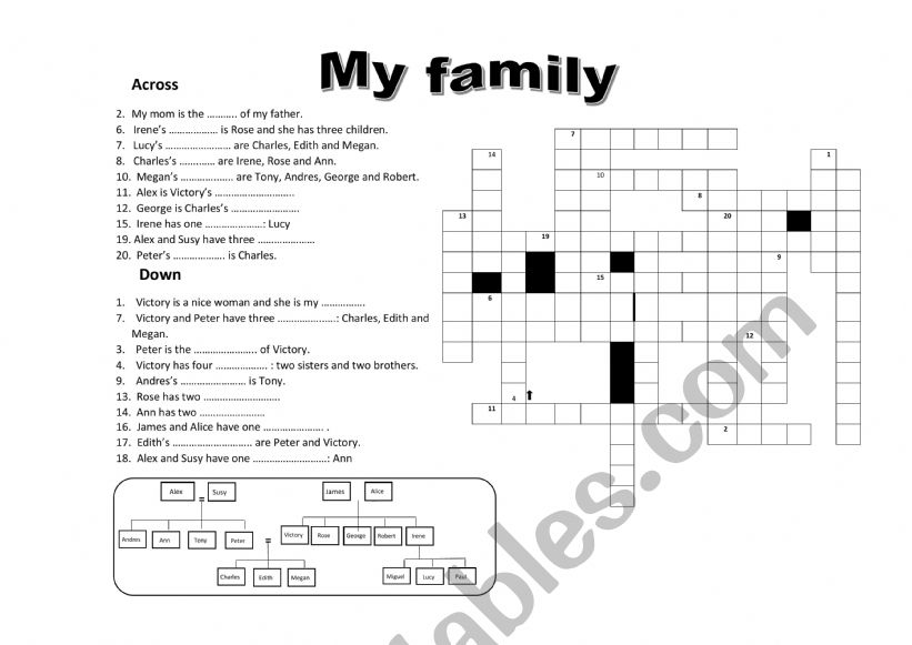 My family worksheet