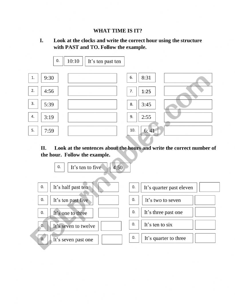 What time is it? Worksheet worksheet