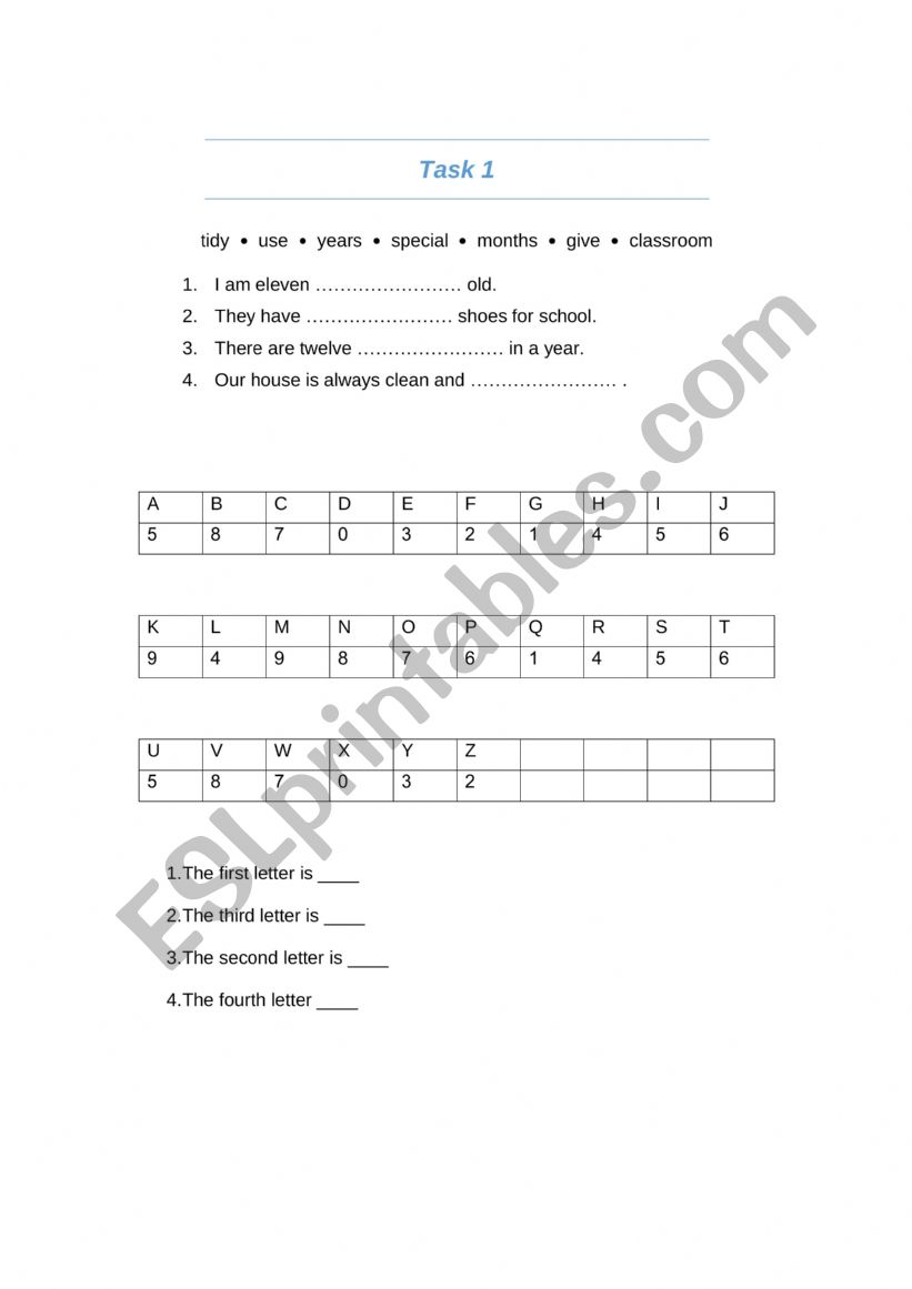 Our World Unit 1 worksheet