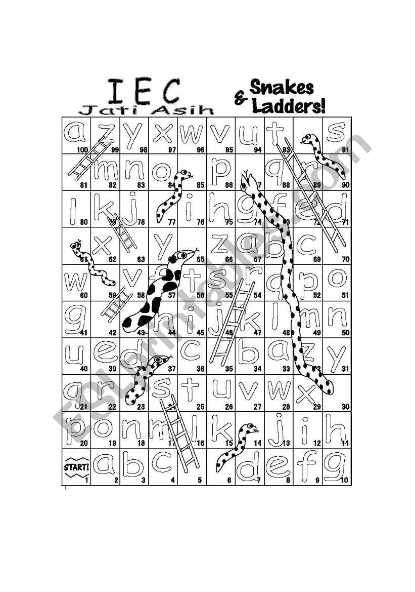 Snakes and Ladders worksheet