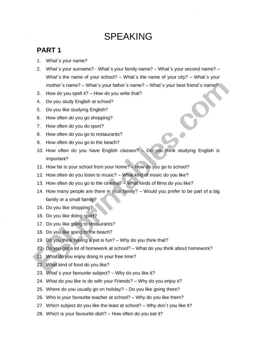 b1 speaking worksheet