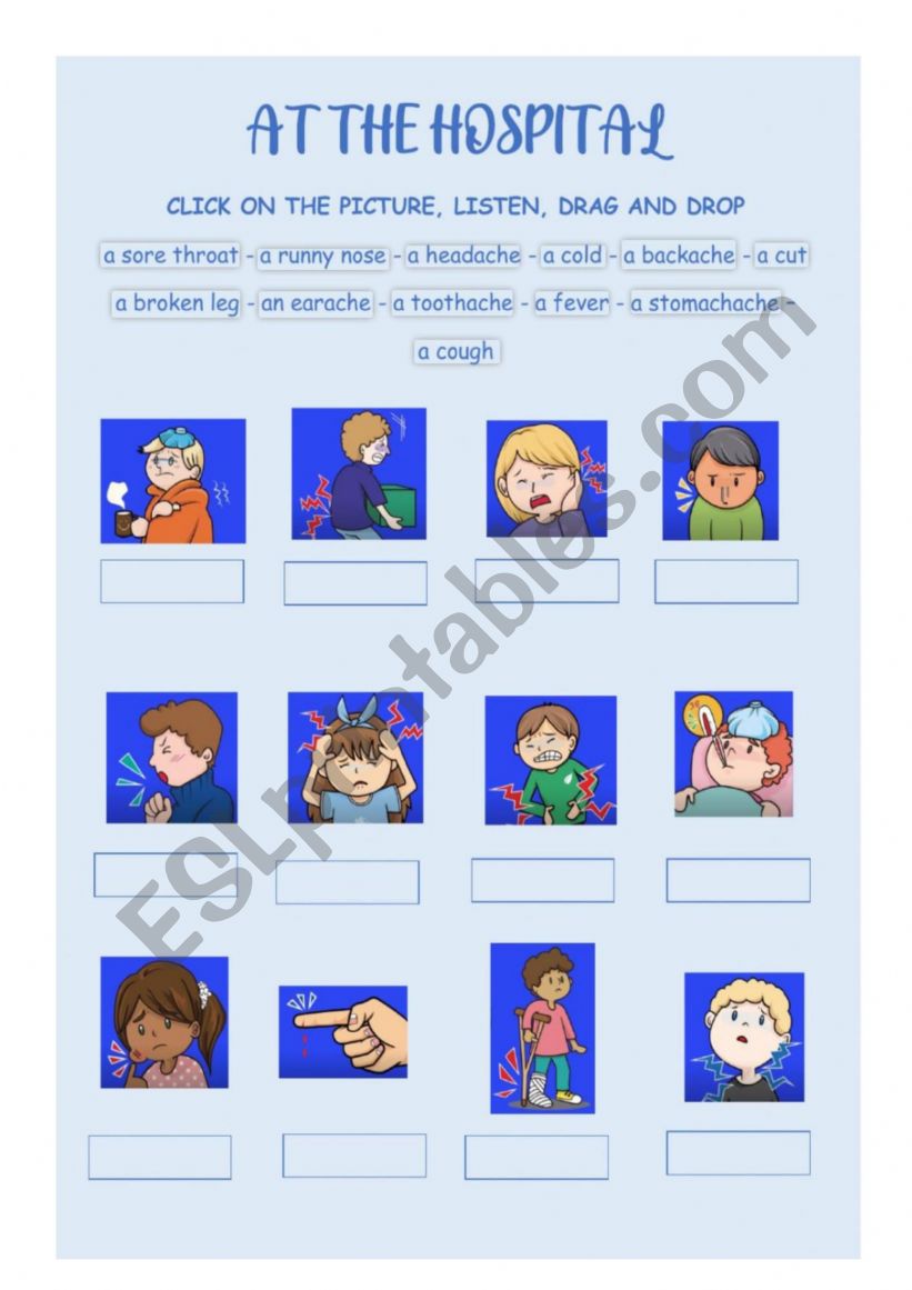 Health problems worksheet