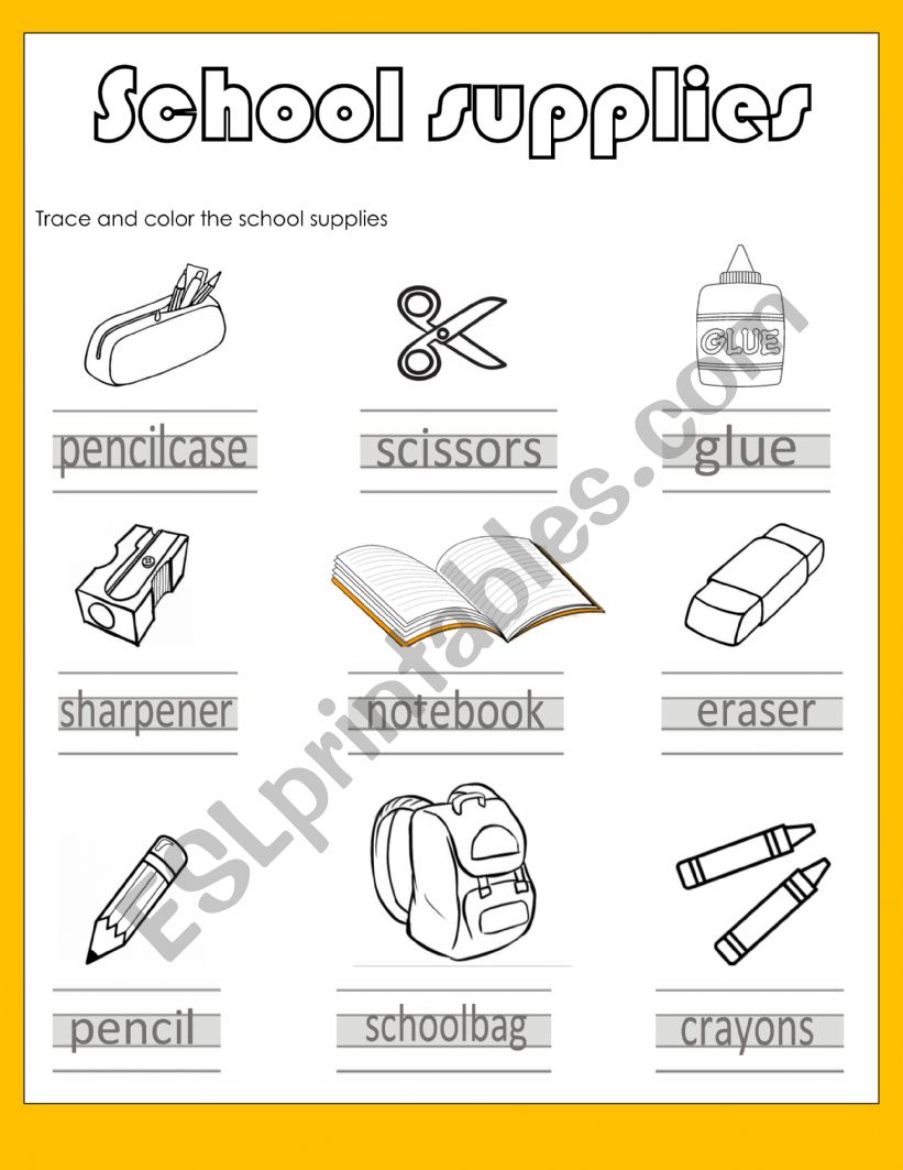 School Supplies worksheet