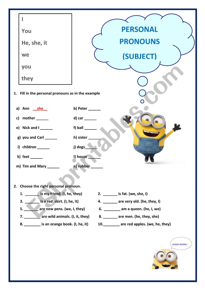 HOMEWORK worksheet