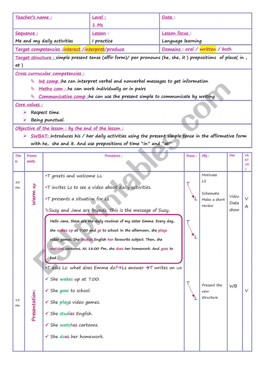 PRESENT SIMPLE worksheet