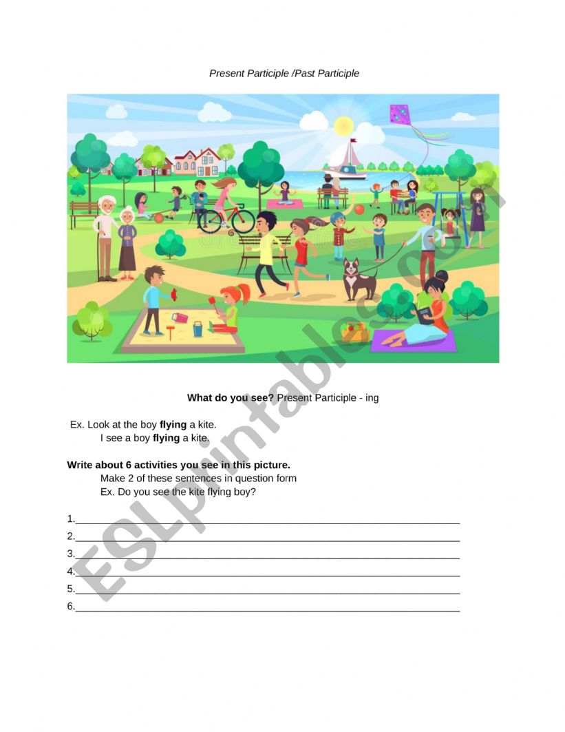 Present and Past Participle worksheet