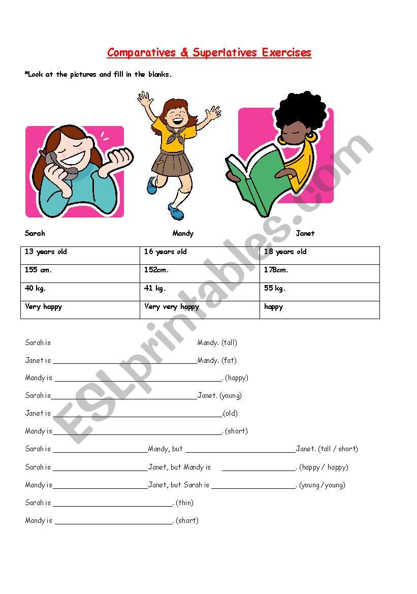 Comparatives & Superlatives Exercises