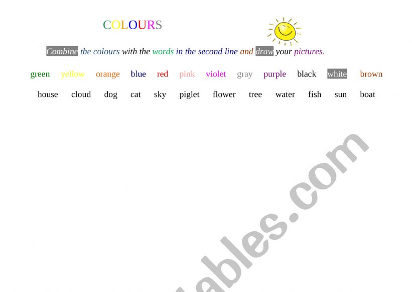 Colours around us worksheet