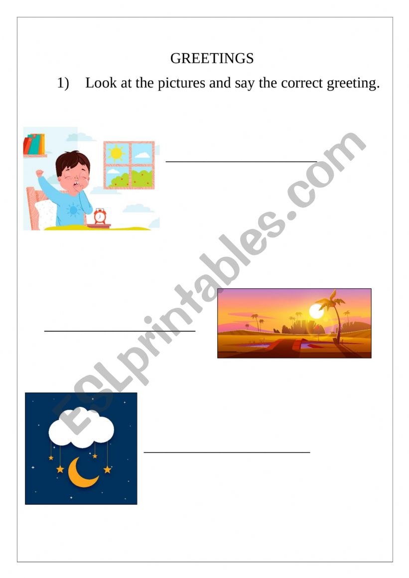 Greeting worksheet