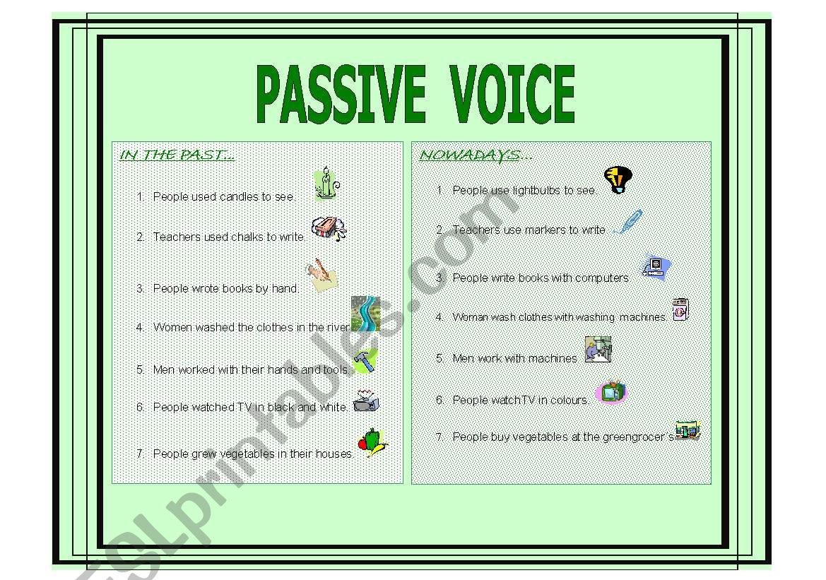 passive voice (simple present and simple past)