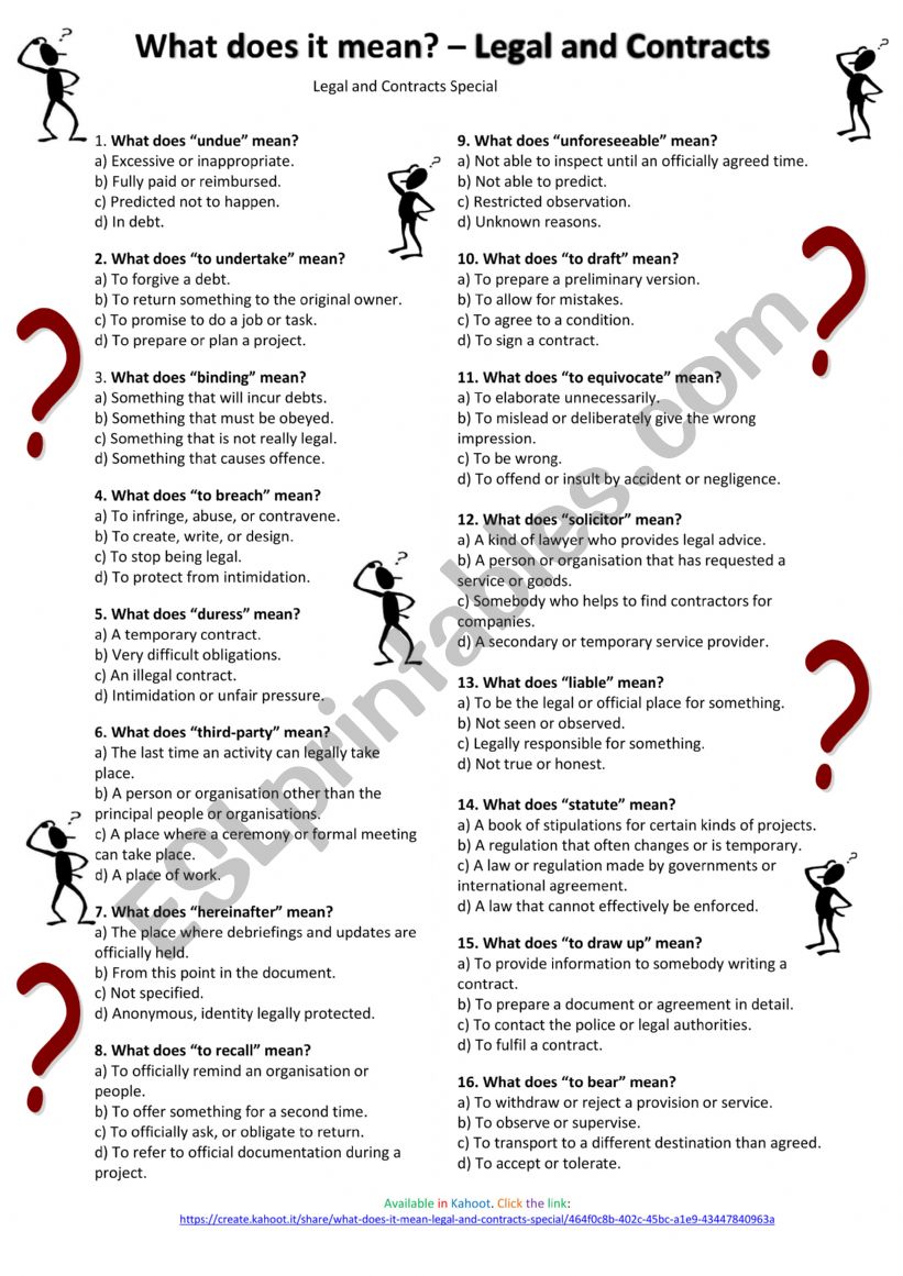 What does it Mean? - Contract Law Special