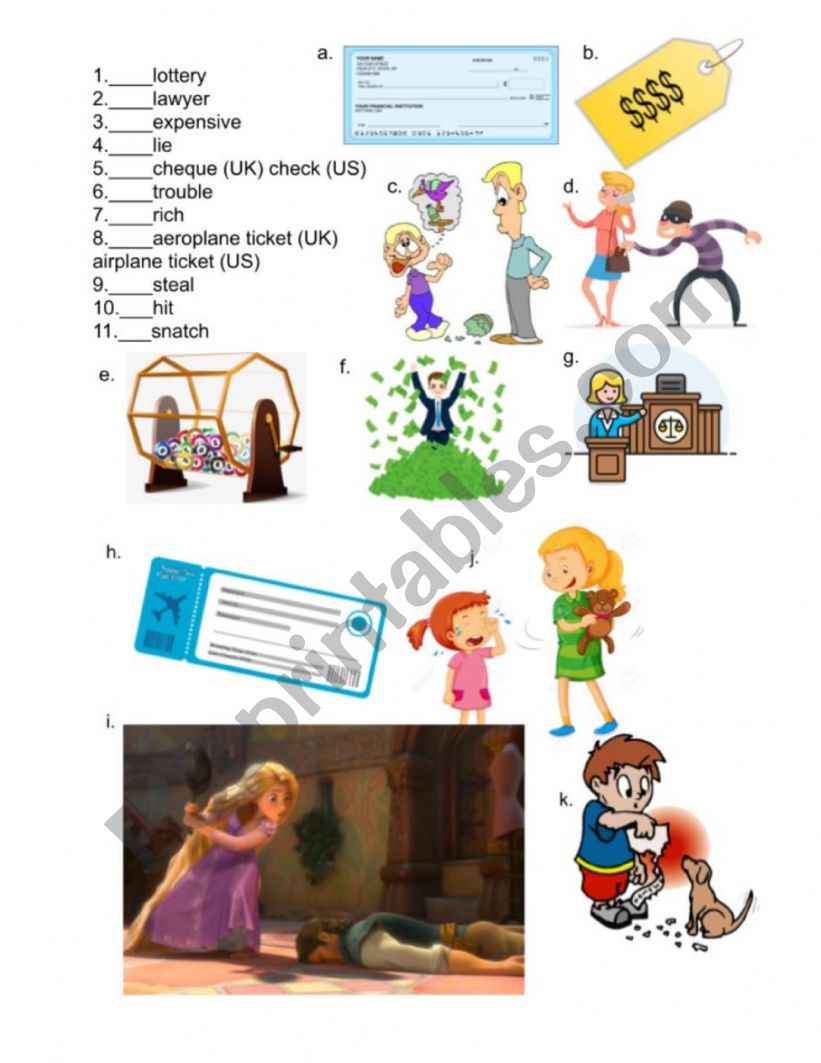 The Lottery Winner by Rosemary Border Chapter 1 Vocabulary Review Worksheet