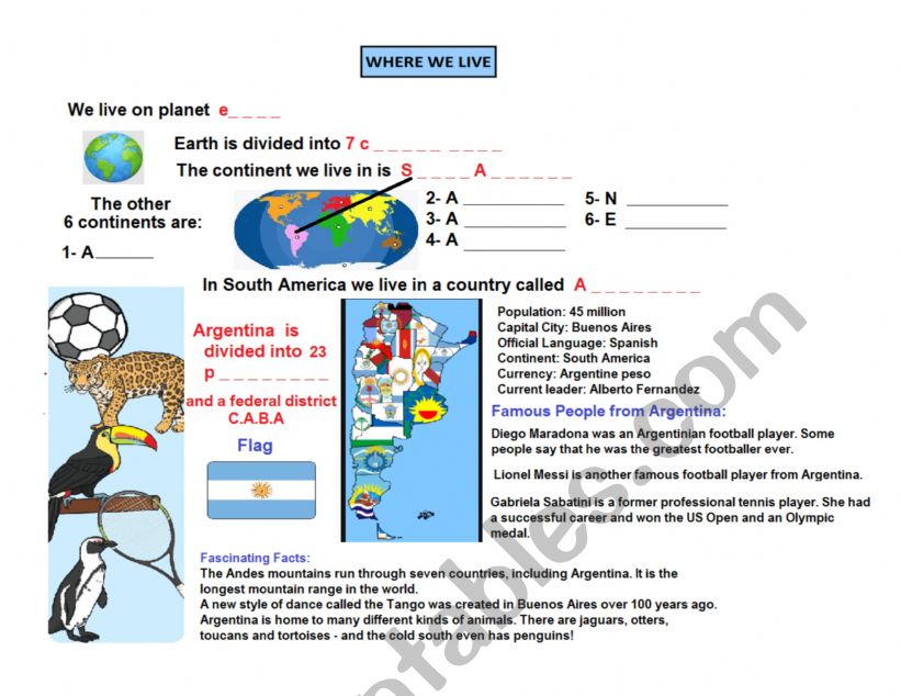 where we live worksheet