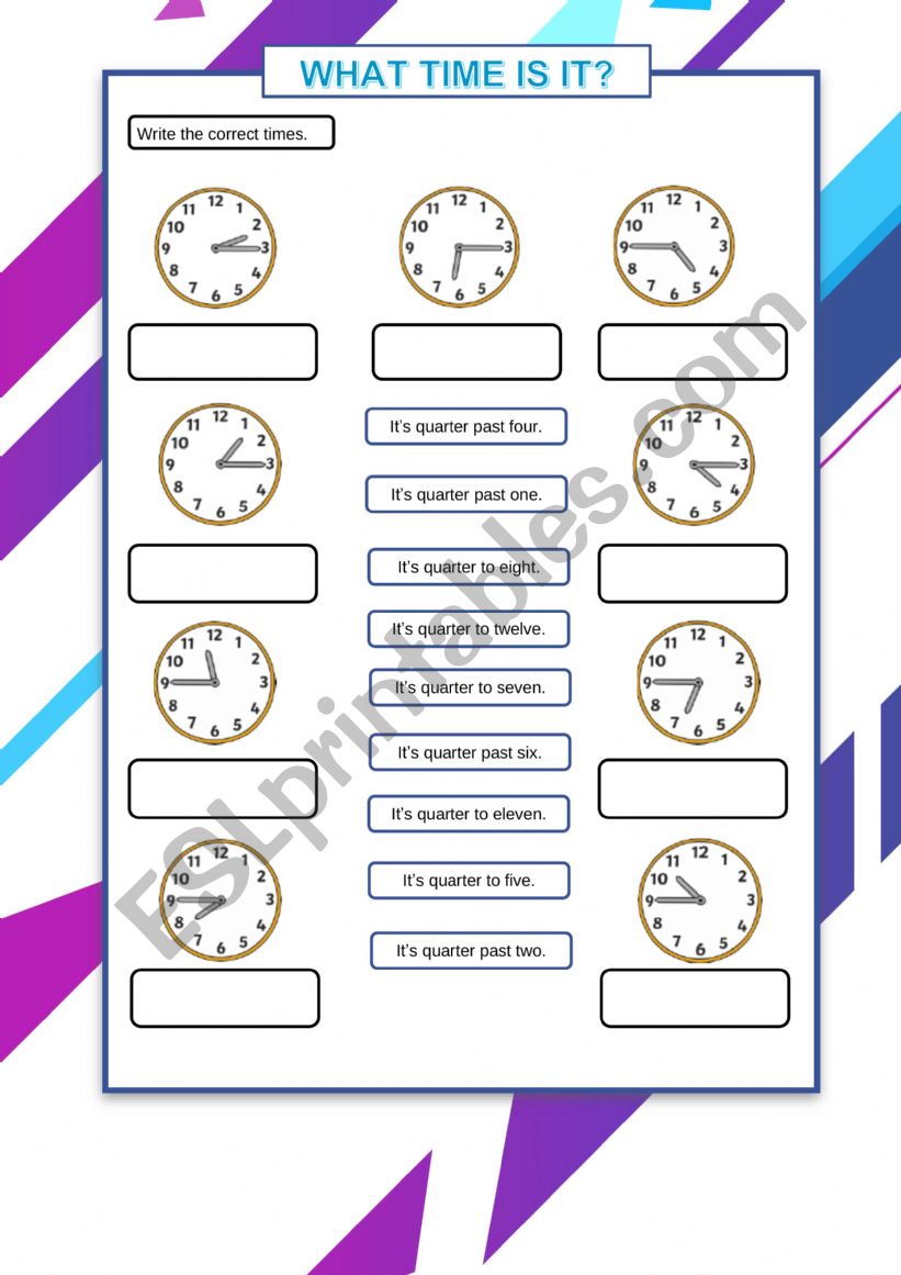 THE TIME worksheet