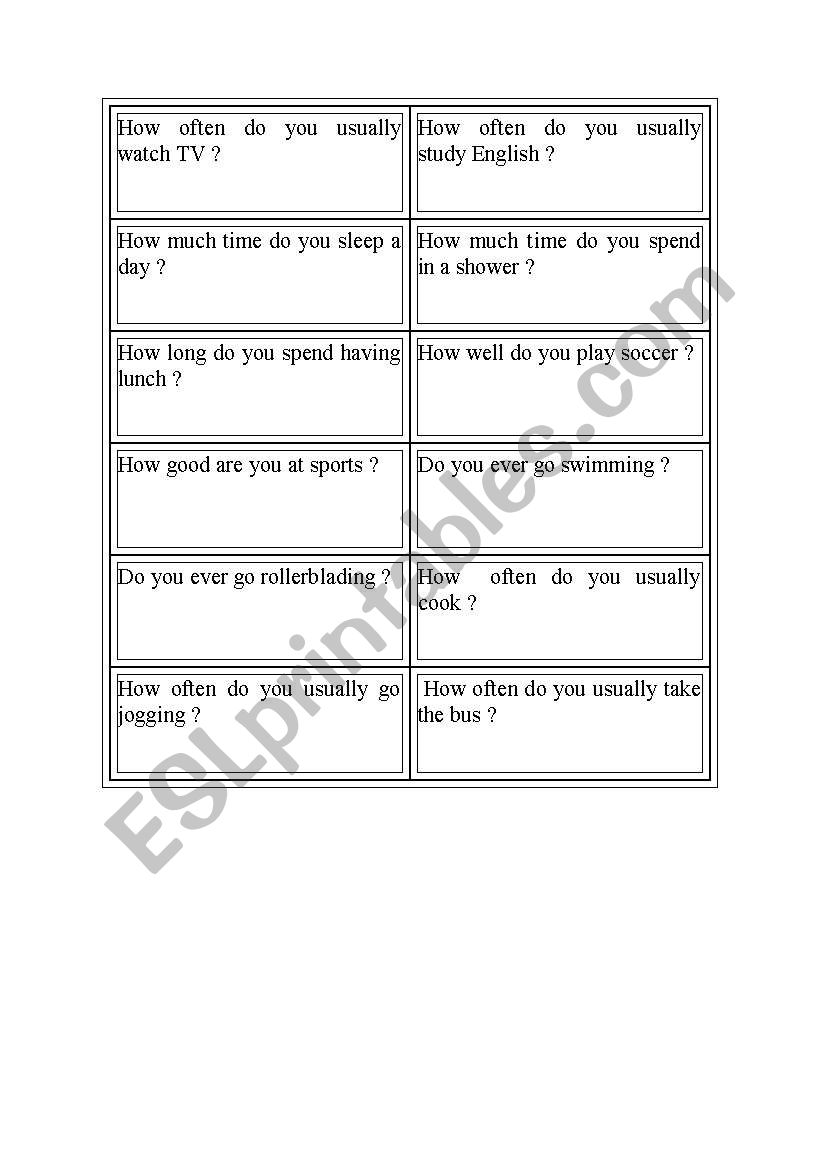 Simple Present Cards worksheet