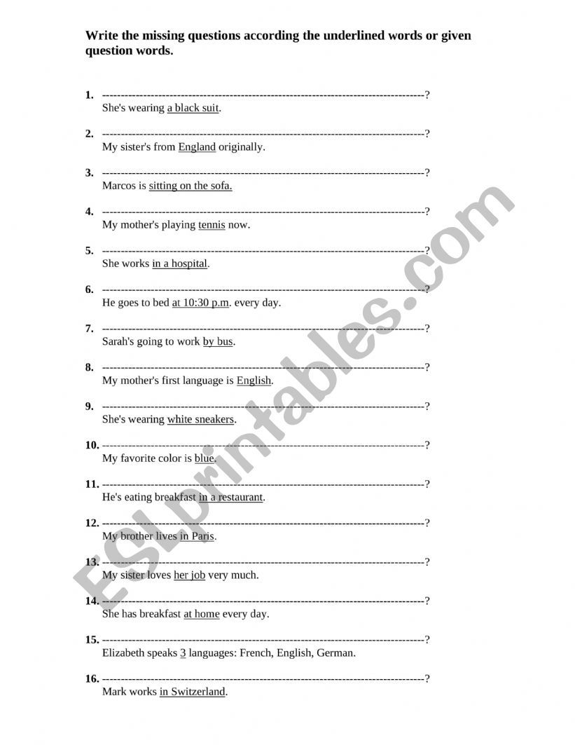 Present simple worksheet