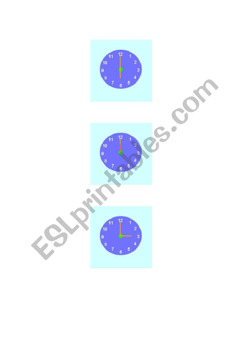 TELLING THE TIME worksheet
