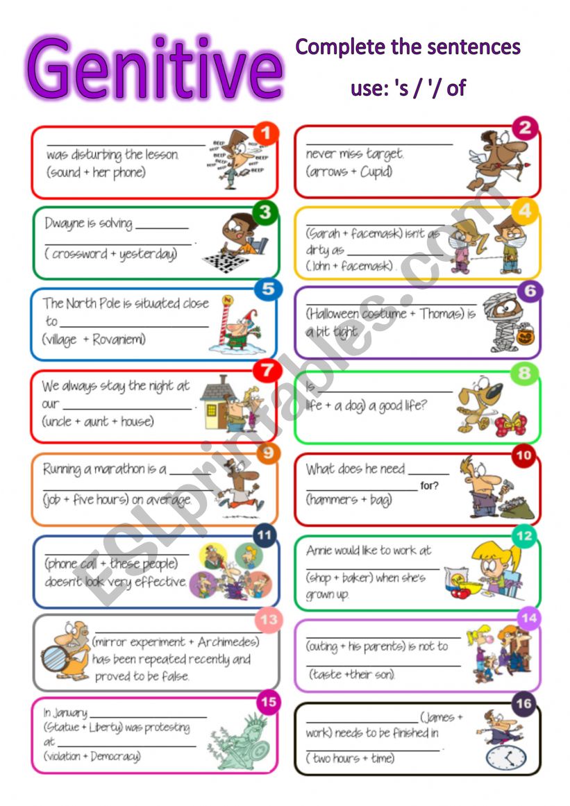 Genitive - Apostrophy s + of constructions