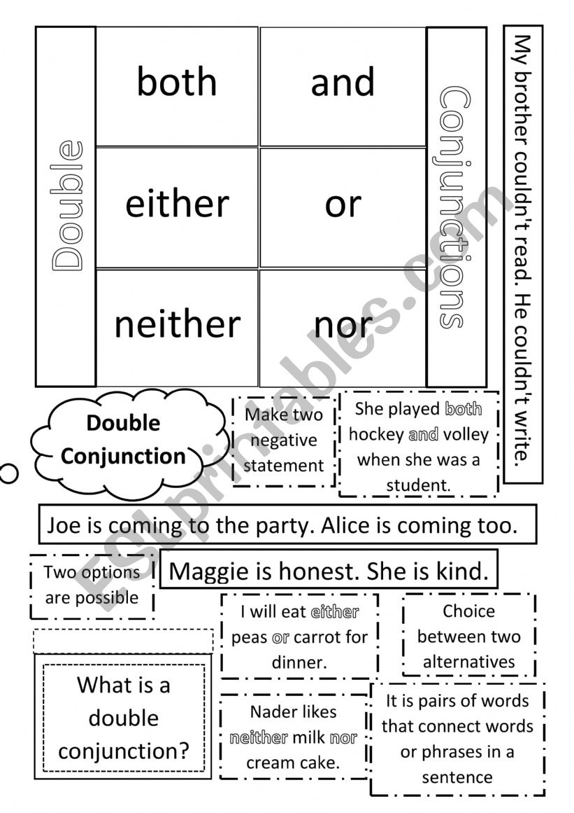 double conjunction worksheet