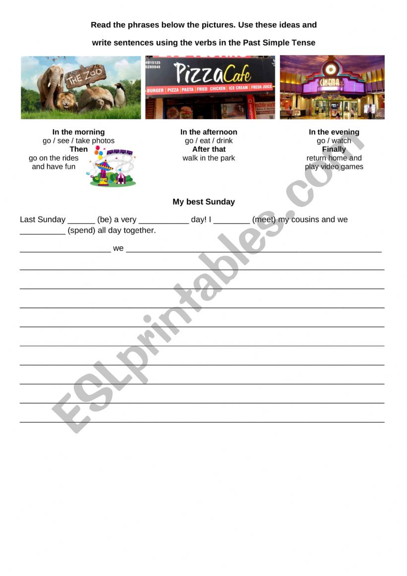 Past Simple for kids worksheet