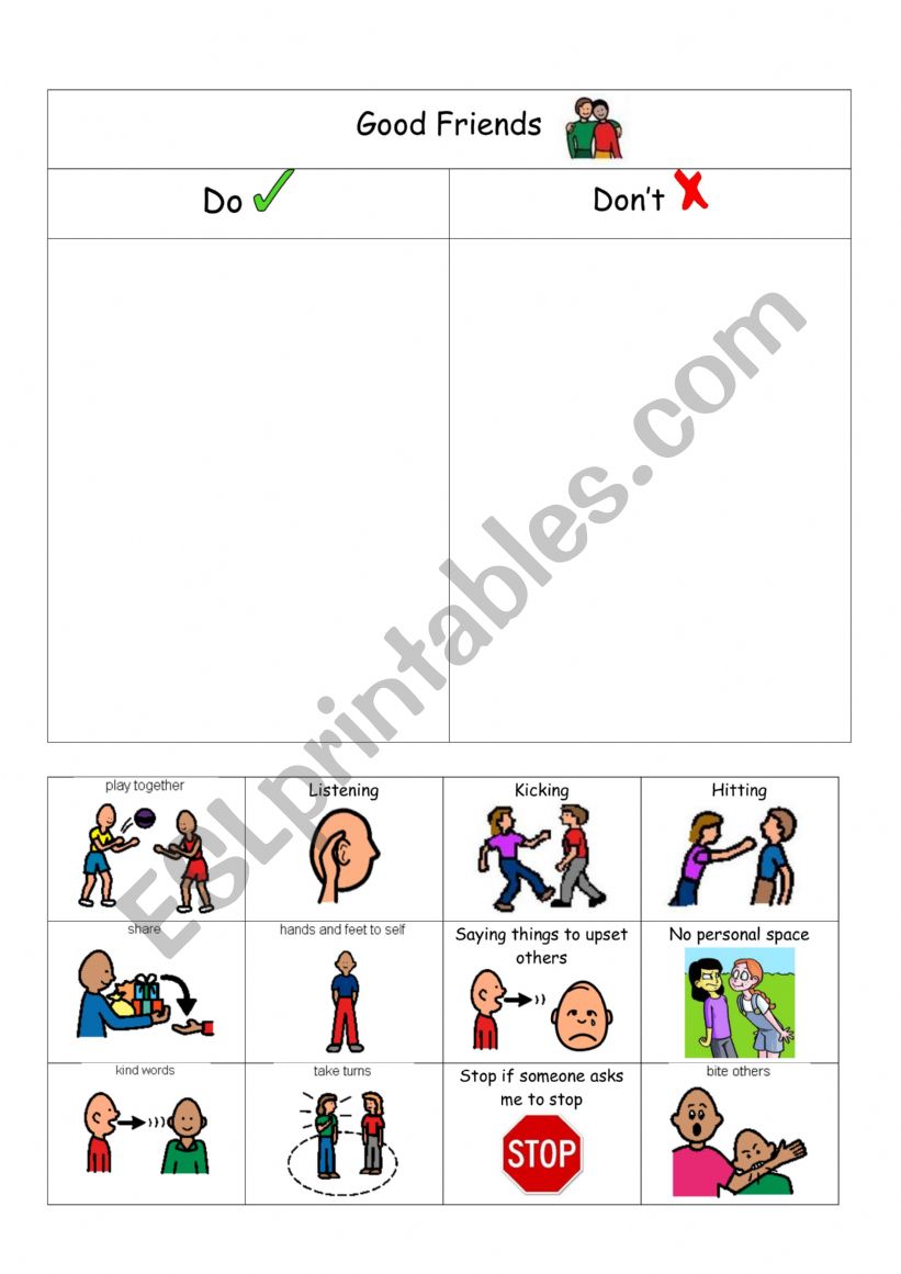 Good Friends Rules  worksheet