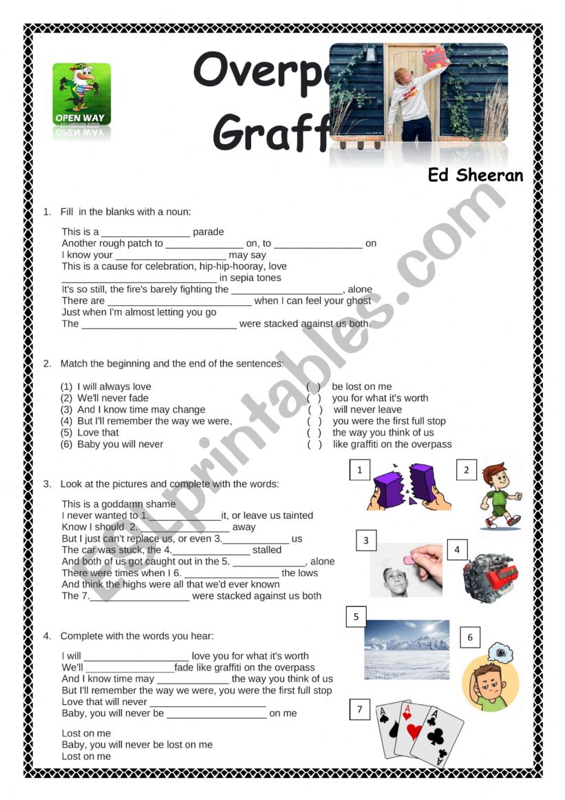 Song: Overpass Grafitti worksheet