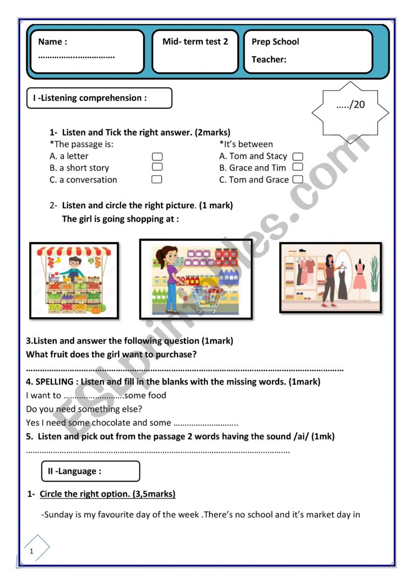 Mid -term tses n2 7th form worksheet