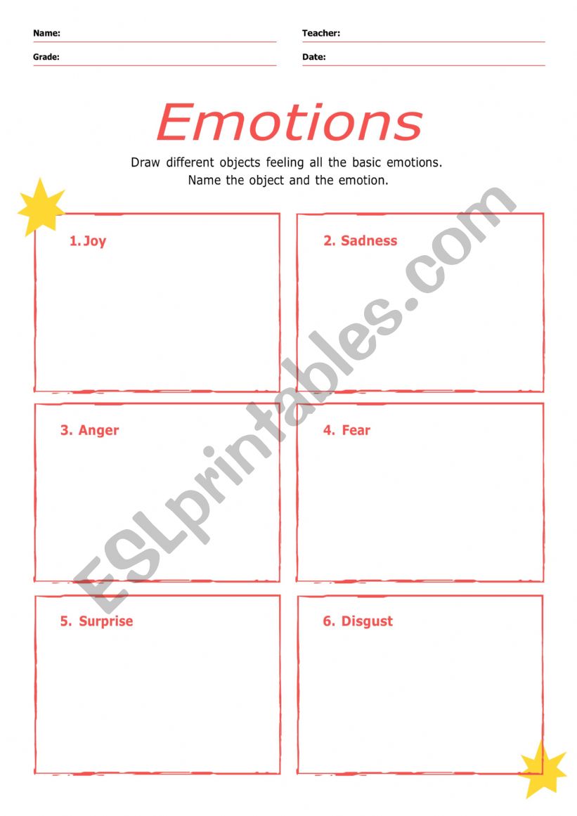 Emotions worksheet