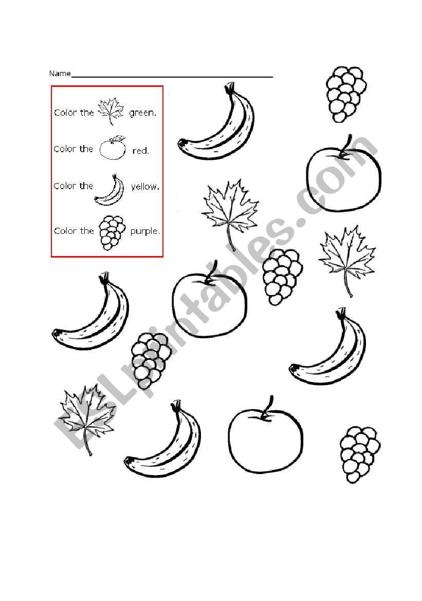 colors worksheet