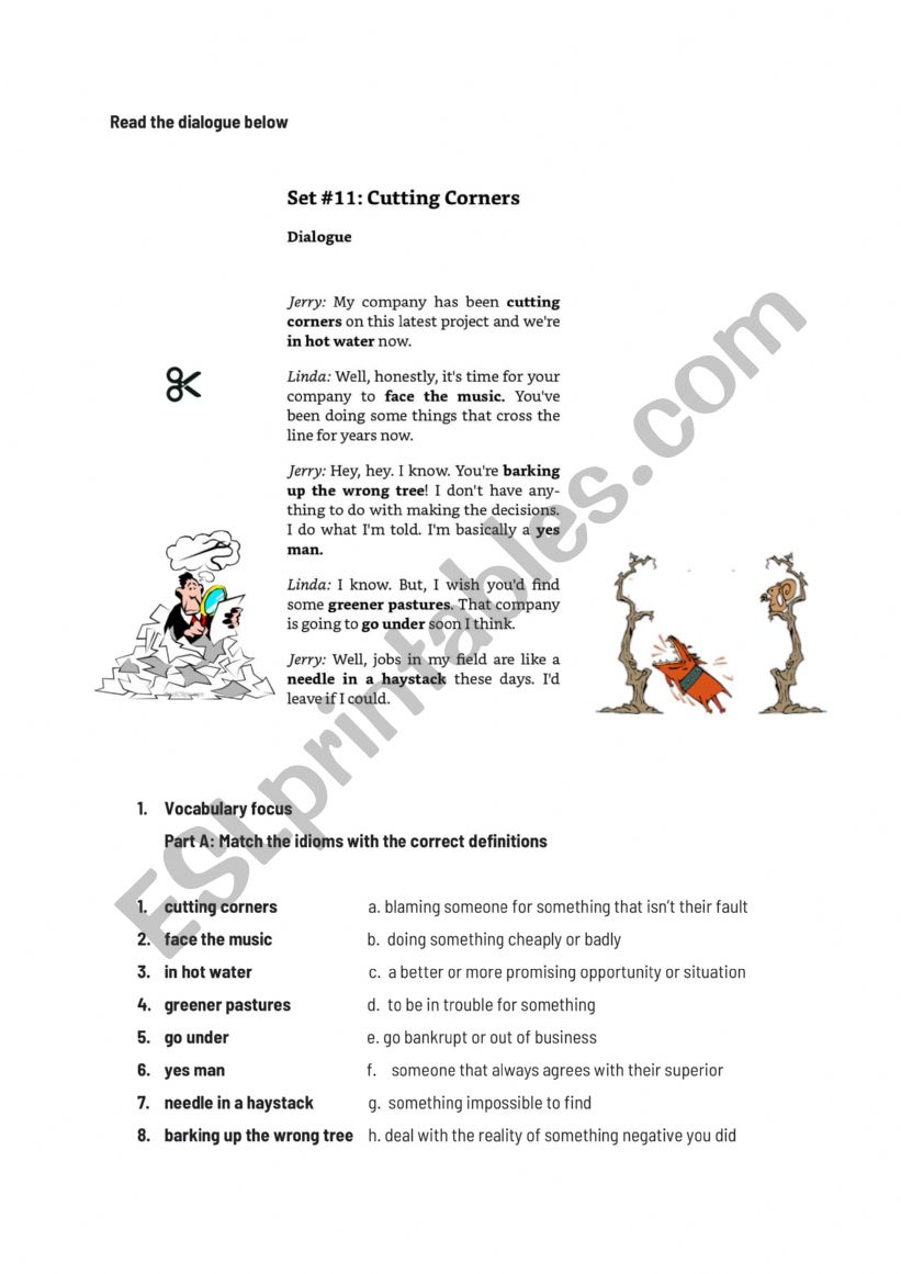 Idioms worksheet Idioms worksheet
