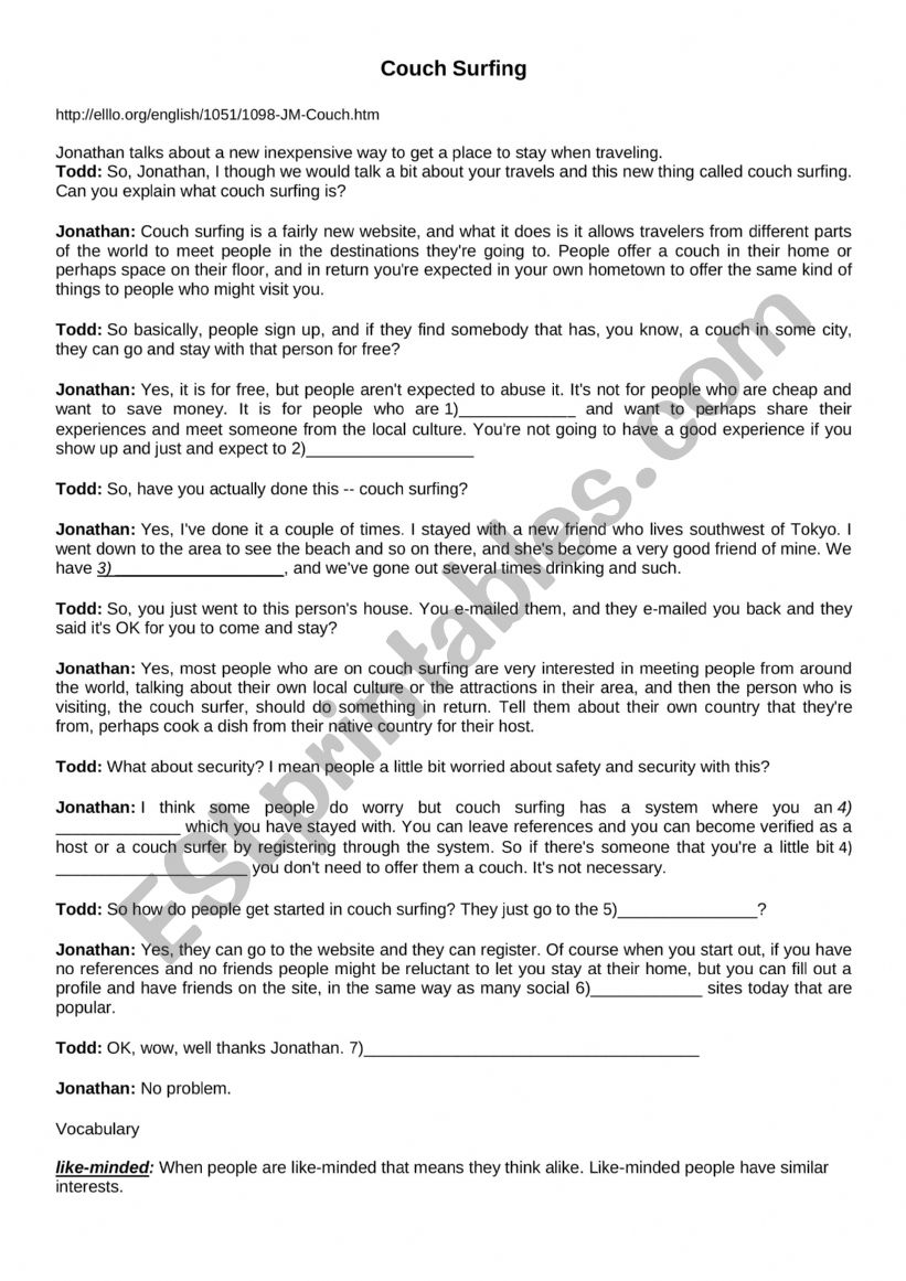 Cough Surfing worksheet