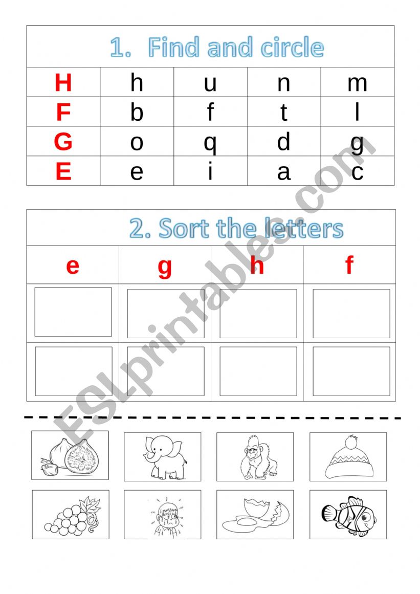 Alphabet worksheet E-Н. worksheet