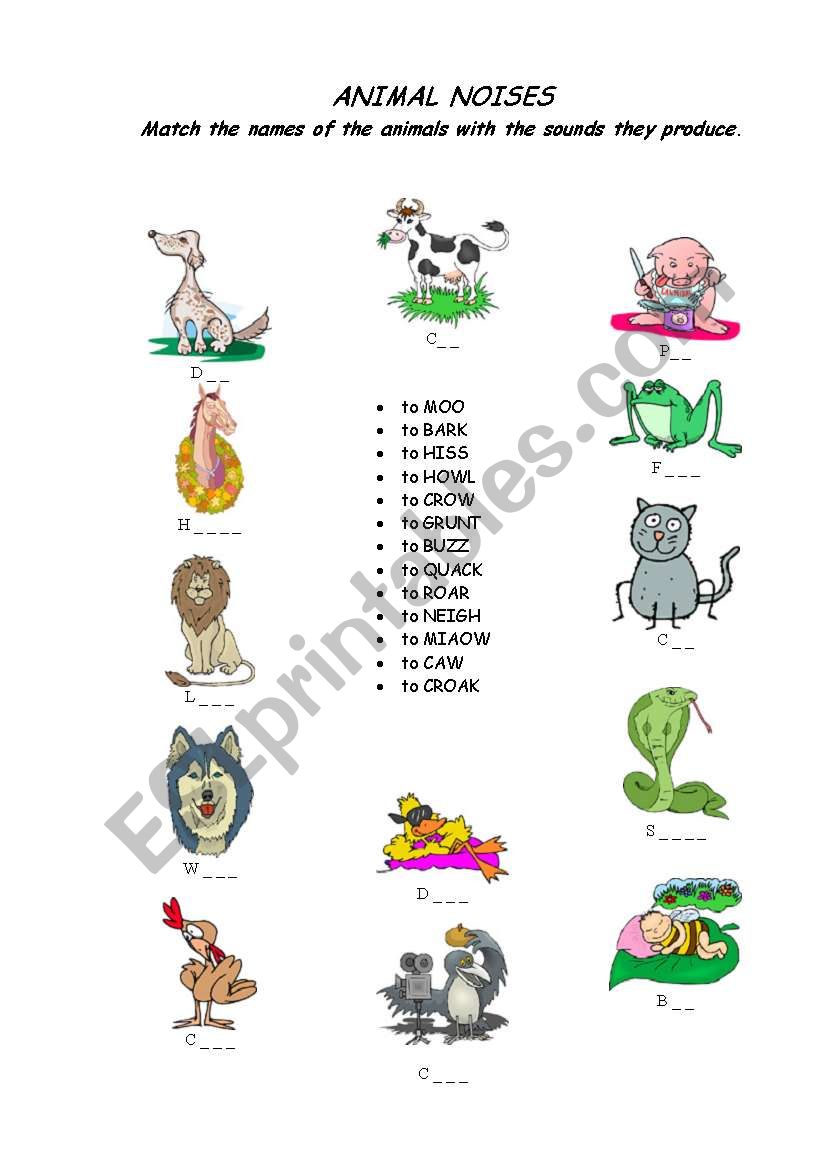 Animal Noises worksheet