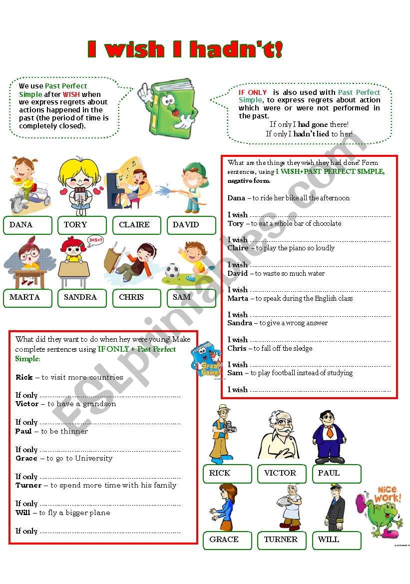 I WISH I HADNT! worksheet