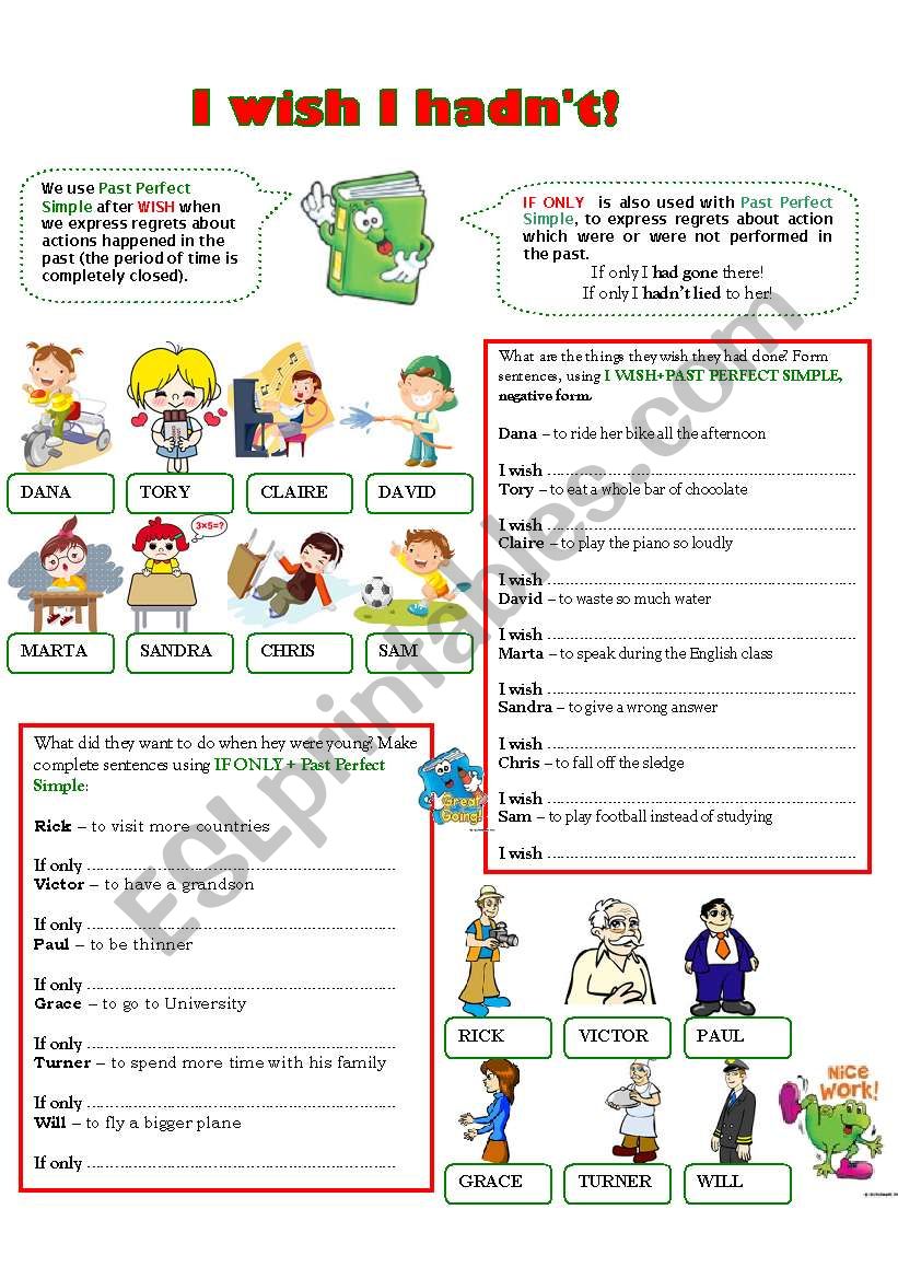 I WISH I HADNÂ´T! worksheet
