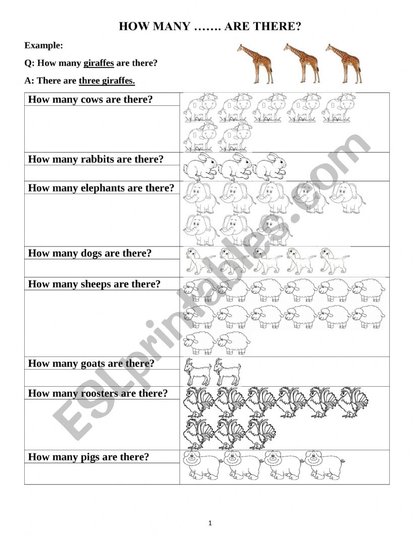 How many...are there? worksheet