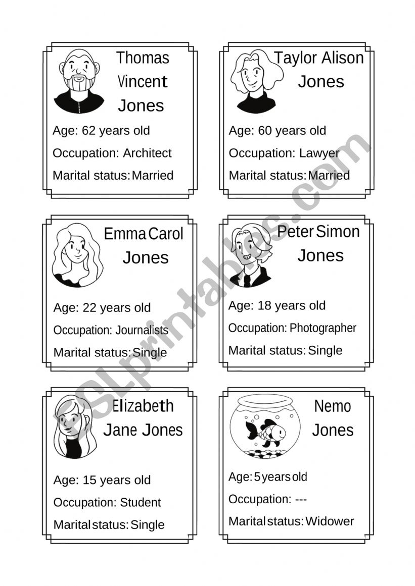 Jones family�s personal informations