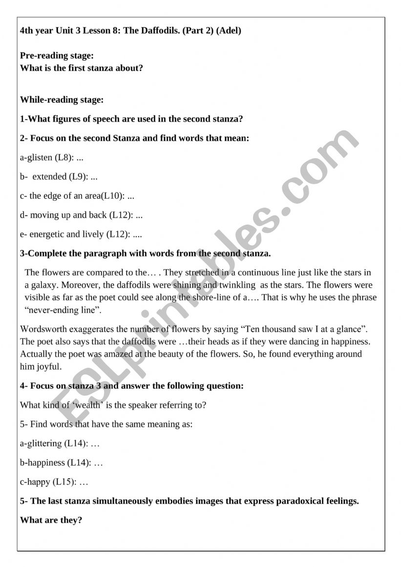 4th year Unit 3 Lesson 8 (part 2)