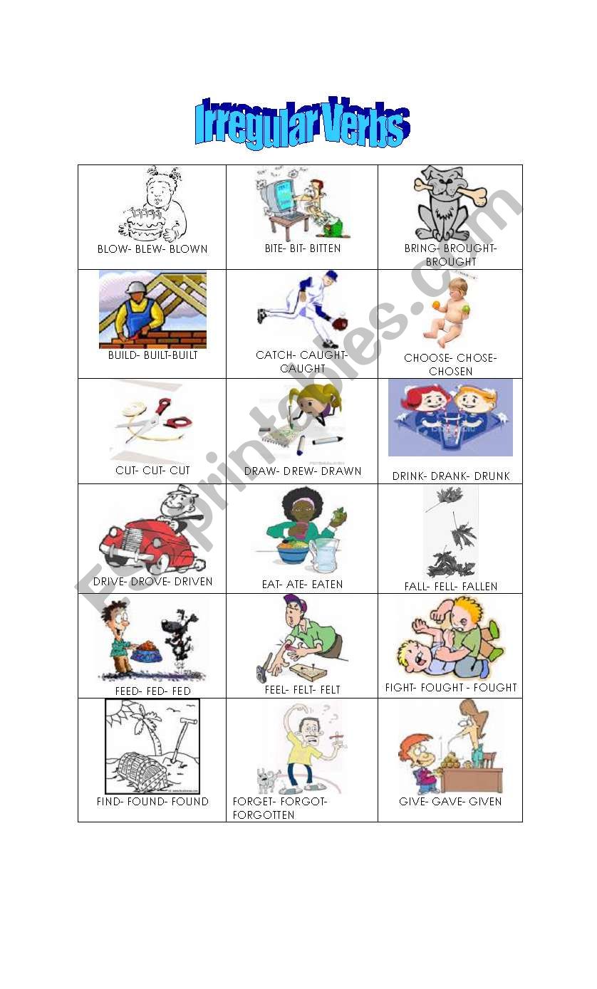 Irregular Verbs worksheet