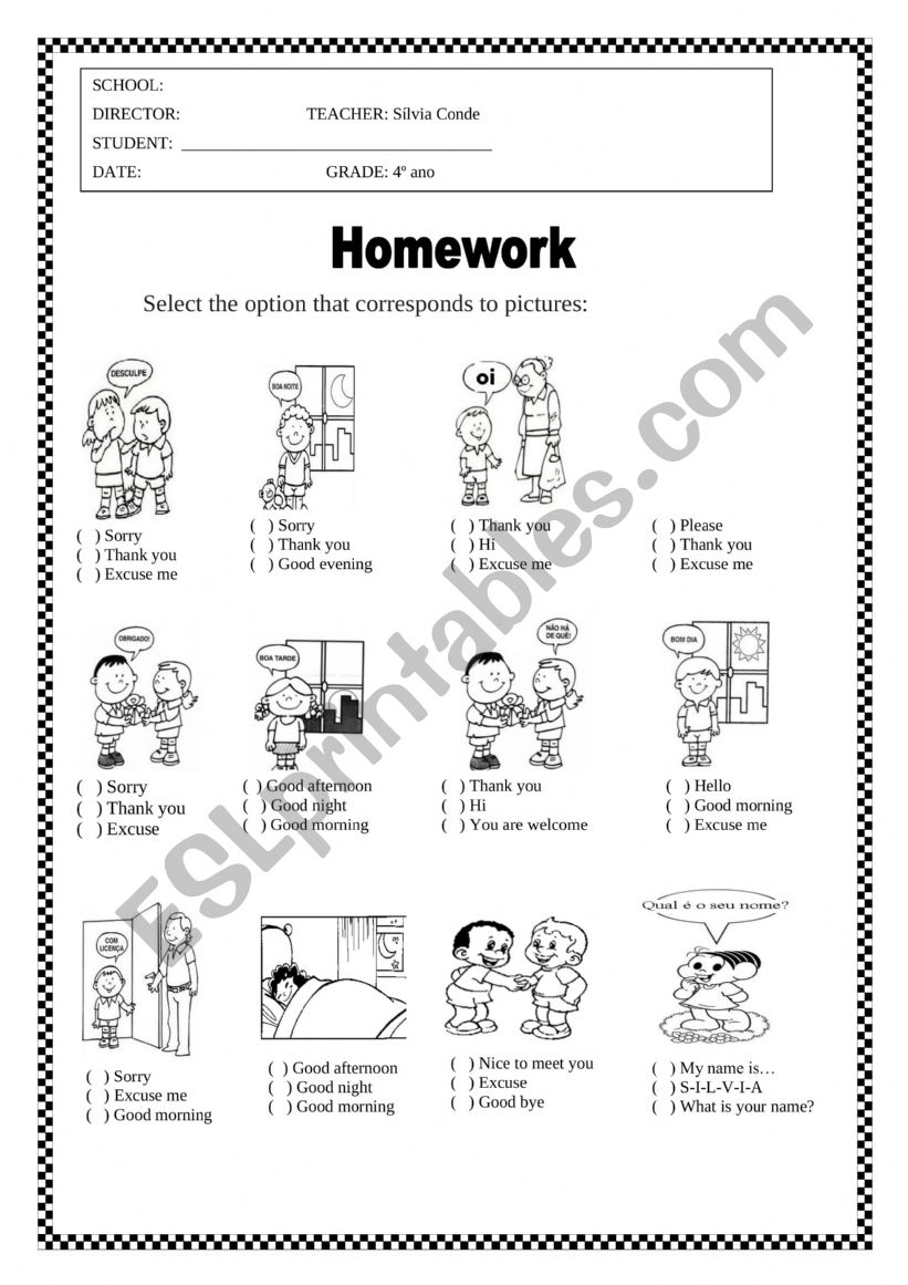 Greetings worksheet