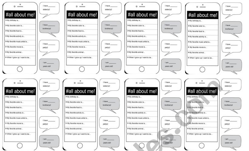all about me worksheet